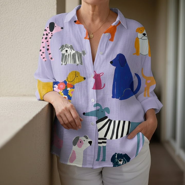 Florence™ | Playful Dogs Blouse
