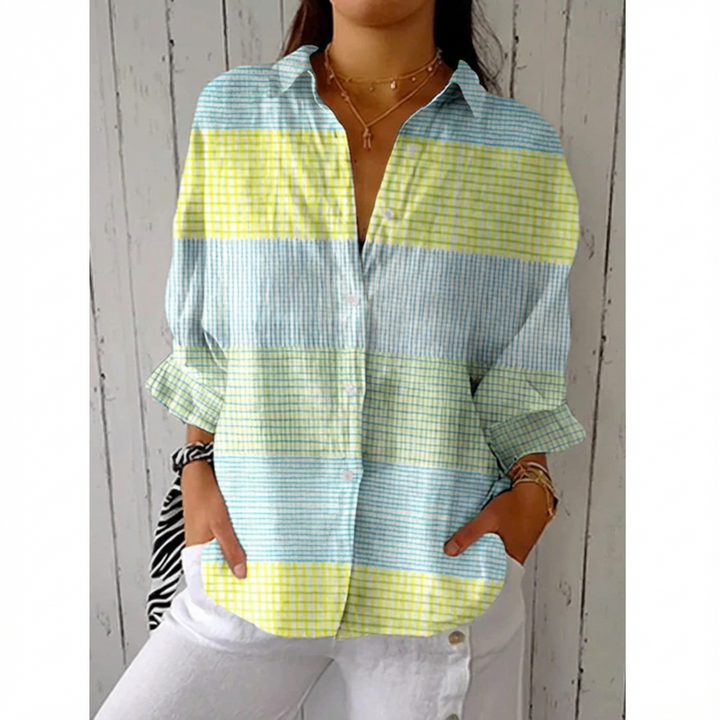 Filippa™ | Pastel Grid Blouse