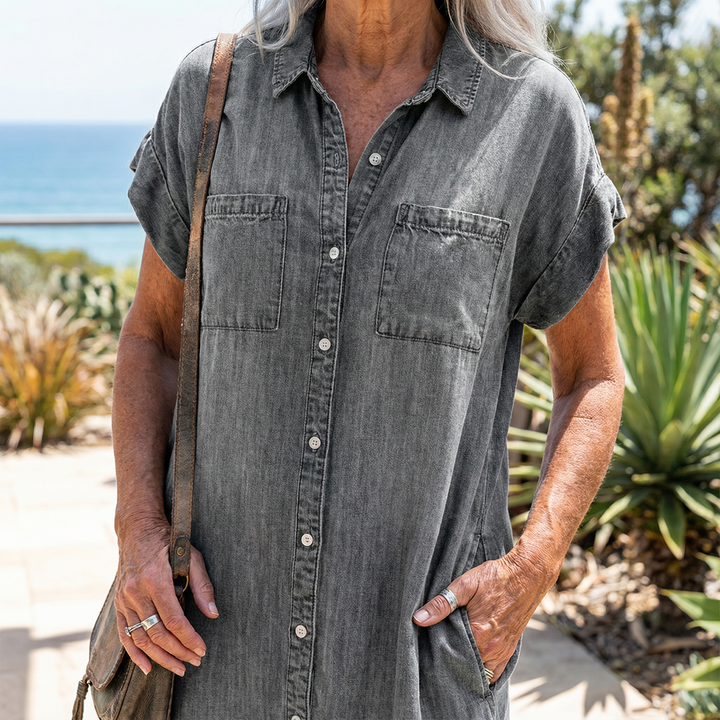 Sofia™ - Casual Denim Print Dress